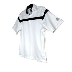 FootJoy Men's White Black Stripe Golf Polo Size Small